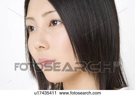 Stock Image - Face of Japanese woman. Fotosearch