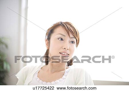Stock Image - Portrait of Japanese woman. Fotosearch