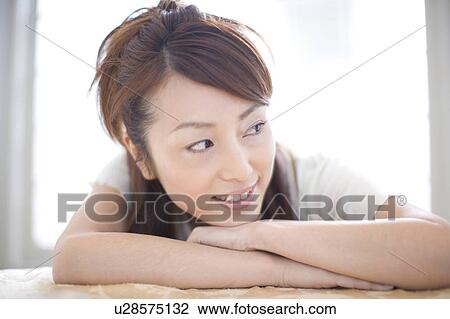 Stock Image - Portrait of Japanese woman. Fotosearch