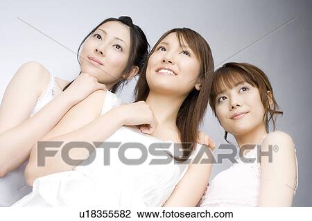 Stock Image - Portrait of Japanese women. Fotosearch