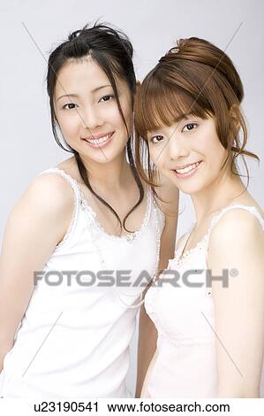Stock Image - Portrait of Japanese women. Fotosearch