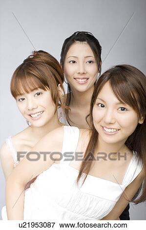 Stock Photo - Portrait of Japanese women. Fotosearch