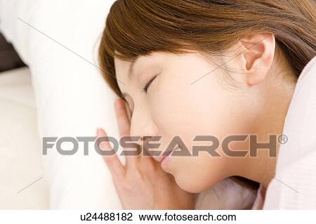 Sleeping face of Japanese woman View Large Photo Image Stock Image - Sleeping face of Japanese woman. Fotosearch