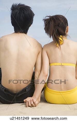 Stock Photo - Back figure of Japanese couple. Fotosearch