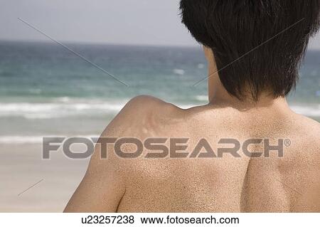 Stock Photo - Back figure of Japanese man. Fotosearch