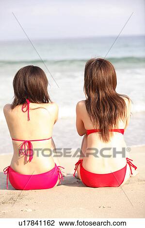 Stock Image - Japanese women in swimsuit. Fotosearch