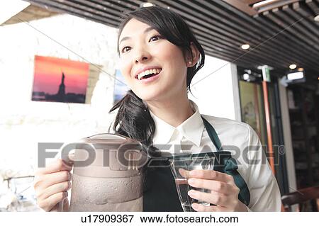 Japanese waitress View Large Photo Image Stock Photo - Japanese waitress. Fotosearch