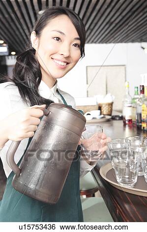 Japanese waitress View Large Photo Image Stock Photograph - Japanese waitress. Fotosearch