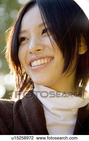 Stock Image - Portrait of Japanese woman. Fotosearch