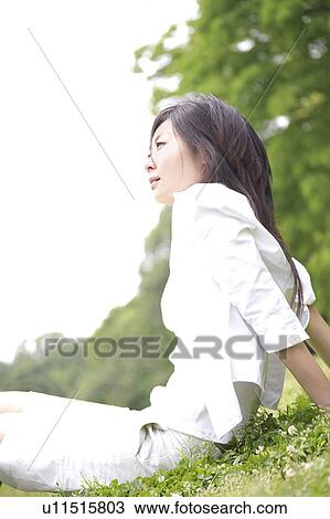 Stock Image - Portrait of Japanese woman. Fotosearch