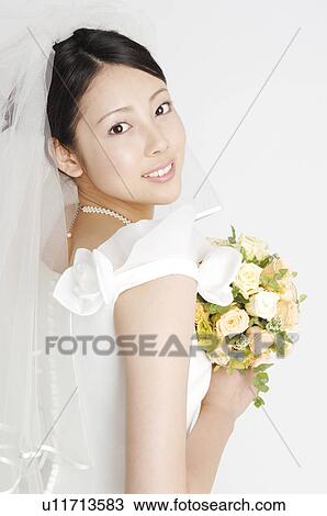 Stock Image - Portrait of bride. Fotosearch