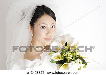 Stock Image - Portrait of bride. Fotosearch