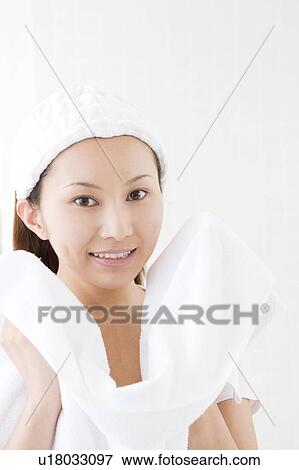 Japanese woman after taking a bath View Large Photo Image Stock Photo - Japanese woman after taking a bath. Fotosearch