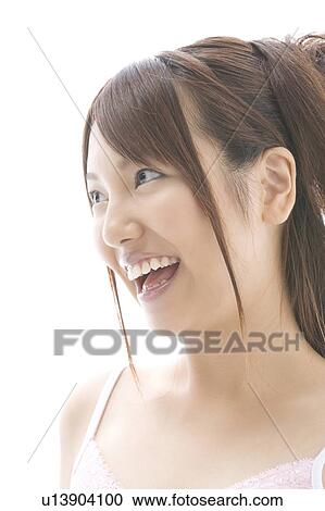 Stock Image - Portrait of Japanese woman. Fotosearch