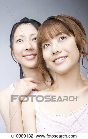 Stock Image - Portrait of Japanese women. Fotosearch
