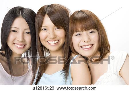 Stock Image - Portrait of Japanese women. Fotosearch