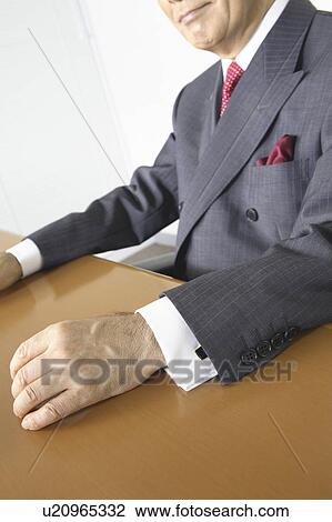 Stock Image - Upper part of Japanese chief executive officer. Fotosearch