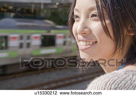 Stock Image - Portrait of Japanese woman. Fotosearch