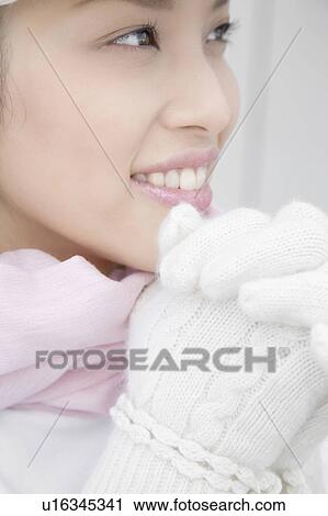 Stock Image - Portrait of Japanese woman. Fotosearch