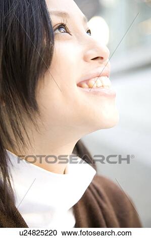Stock Image - Portrait of Japanese woman. Fotosearch