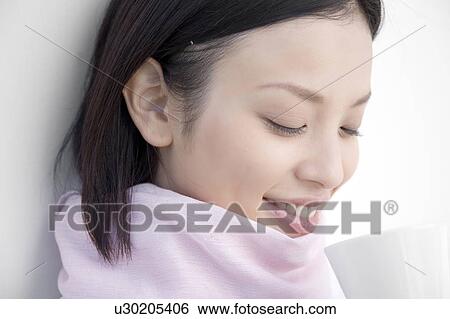 Stock Photograph - Portrait of Japanese woman. Fotosearch