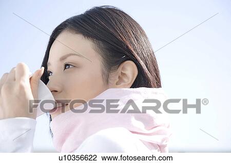 Stock Image - Woman drinking coffee. Fotosearch