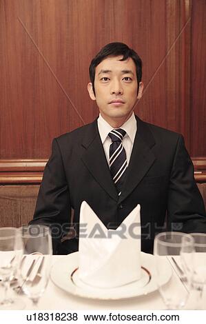 Stock Photo - Portrait of Japanese office worker. Fotosearch