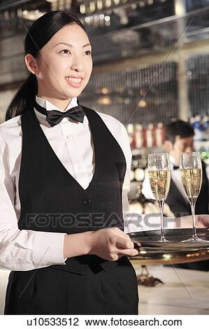 Portrait of Japanese waitress View Large Photo Image Stock Image - Portrait of Japanese waitress. Fotosearch