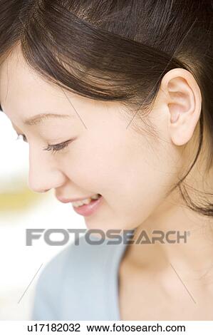 Stock Image - Portrait of Japanese woman. Fotosearch