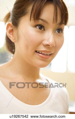 Stock Image - Portrait of Japanese woman. Fotosearch