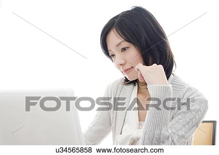 Stock Photo - Portrait of Japanese woman. Fotosearch