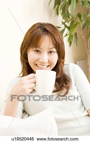 Stock Photograph - Portrait of Japanese woman. Fotosearch