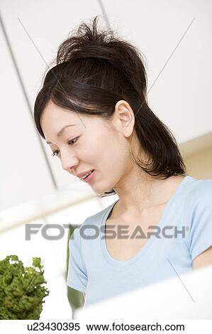 Stock Photography - Portrait of Japanese woman. Fotosearch