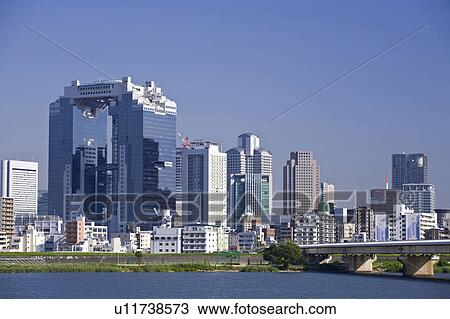Stock Image - View of skyscrapers from the water. Fotosearch