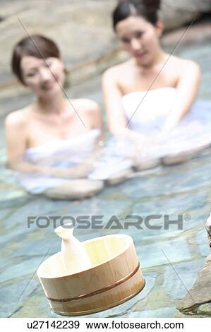 Stock Photo - Pail and sake bottle. Fotosearch