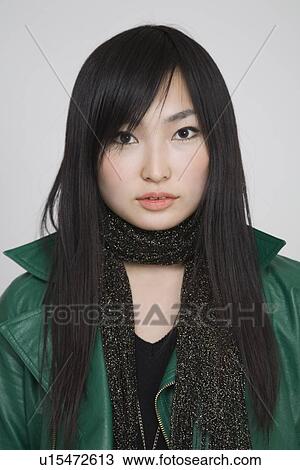 Stock Image - Portrait of a young woman. Fotosearch