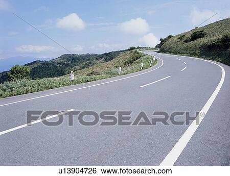 Left curve road through mountain View Large Photo Image Stock Photograph - Left curve road through mountain. Fotosearch