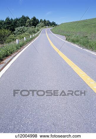 Road through mountain View Large Photo Image Stock Photo - Road through mountain. Fotosearch