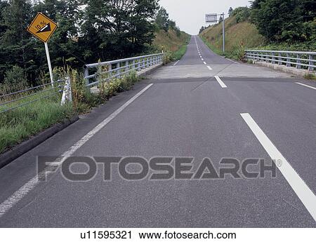 Stock Image - Straight road. Fotosearch