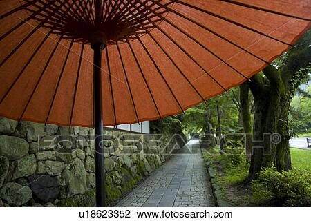 Stock Image - Coarse oilpaper umbrella in Shiga. Fotosearch