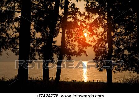 Stock Photograph - Sunrise in Shiga Japan. Fotosearch