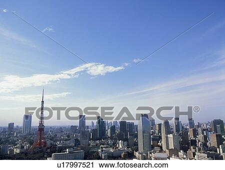 Stock Image - Cirrus, cirrostratus and stratus clouds. Fotosearch