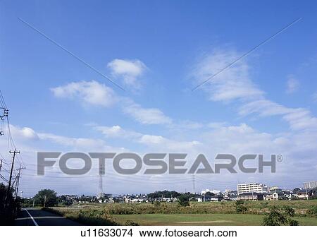 Picture - Humilis and cirrostratus clouds. Fotosearch