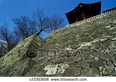 Stock Photo - Dead tree and stone wall. Fotosearch