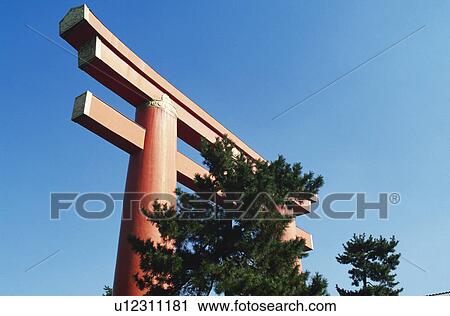 Gateway at the entrance to a Shinto shrine View Large Photo Image Stock Image - Gateway at the entrance to a Shinto shrine. Fotosearch