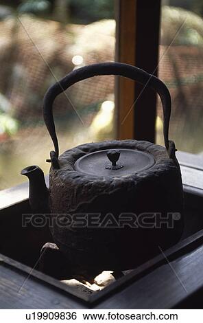 Iron Kettle And Fireplace Stock Photograph U19909836 Fotosearch