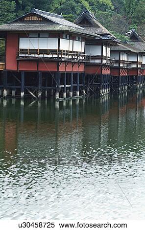 Stock Photography - Shinto shrine on the water. Fotosearch
