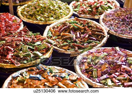 Stock Photograph - Candy in candy stall. Fotosearch