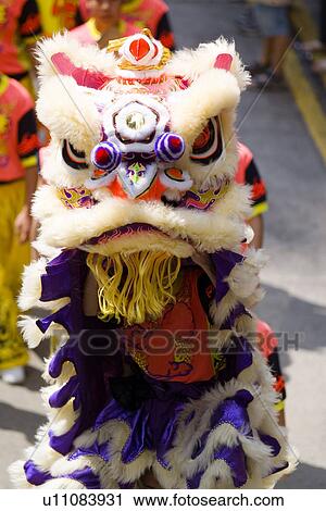 Stock Image - Chinese lion, close-up. Fotosearch