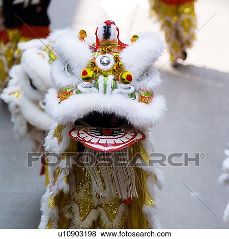 Stock Photo - Chinese lion, close-up. Fotosearch